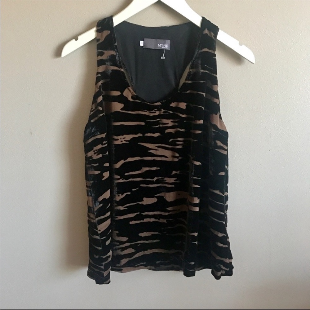 Myne velvet zebra printed top